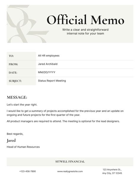 Image result for Memo Example