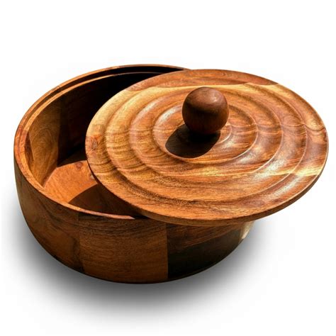 Parampara Wooden Roti Box | Handcrafted Acacia Wood | GRUHAM – gruham