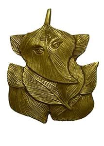 Buy Si diesel Brass Antique Finish Ganesha Design On Leaves Wall ...