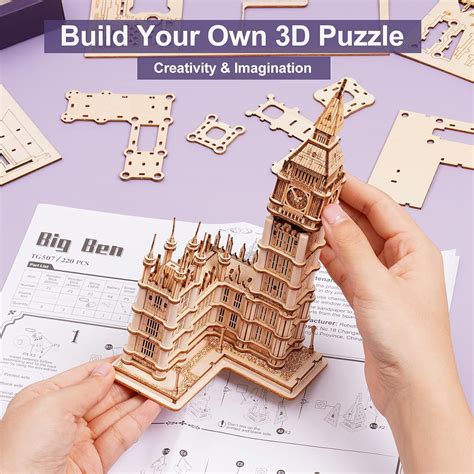 ROBOTIME 3D Puzzle - Wooden Craft Kit with LED Light India | Ubuy