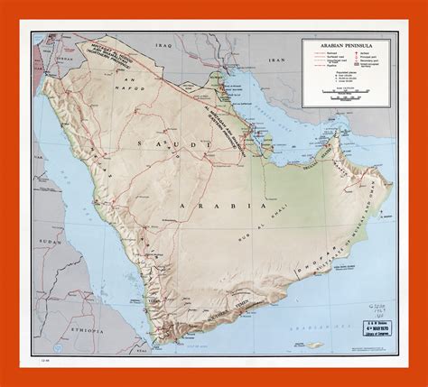 Arabian Peninsula Physical Map