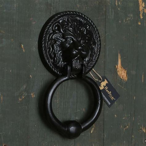 Buy Lion Face Design Metal Door Knocker - Black Brass Showpiece Online ...