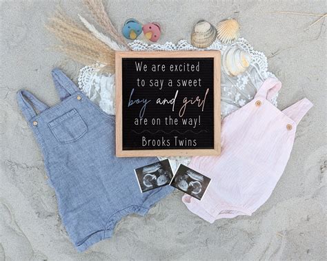 Twin beach pregnancy gender announcement beach ocean boy and girl twin ...