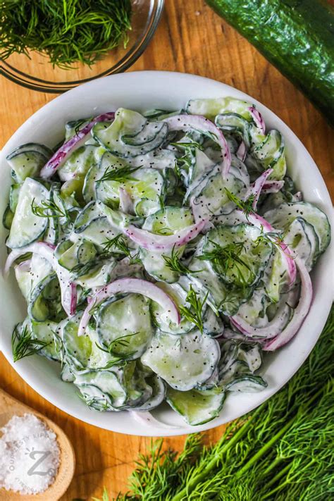 Cucumber Dill Salad (Cold, Creamy, And Fresh!) - Our Zesty Life