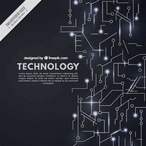 Black background with technological circuits | Free Vector
