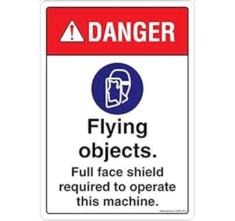 Safety Sign Store SS826-A4V-01 Danger: Flying Objects, Material: 3M ...