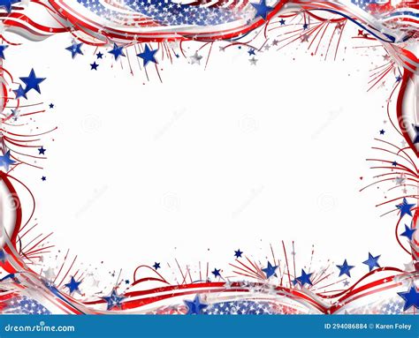 Fourth of july border stock illustration. Illustration of stripes ...