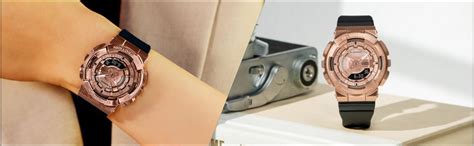 Casio G-Shock GM-S110PG-1ADR Rose Gold Analog-Digital Dial Black Resin ...