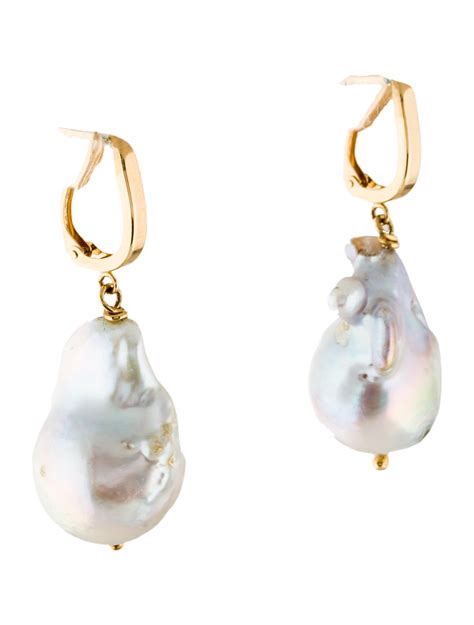 14K Baroque Pearl Drop Earrings - Earrings - EARRI34633 | The RealReal