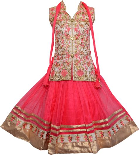 Sky Heights Girls Lehenga Choli Ethnic Wear Embroidered Lehenga Choli ...
