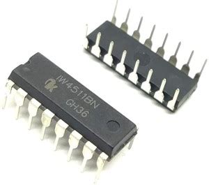 INVENTO 2Pcs CD4511BE IW4511BN 4511 IC BCD to 7 Segment Decoder ...