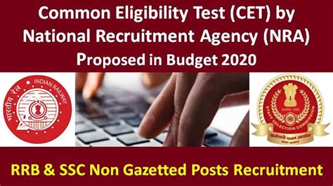RRB NTPC/Group-D & SSC CGL/CHSL 2020: Common Eligibility Test (CET) by ...