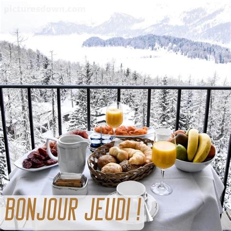 Bon jeudi café image hiver