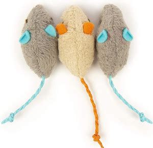 OM ZEE Cat Toy Catnip Mice, Cat and Kitten Toy Mouse 3 Pcs Pack Cotton ...