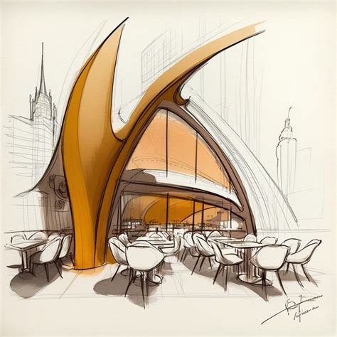 Cafe Benardo Interior Design Sketch