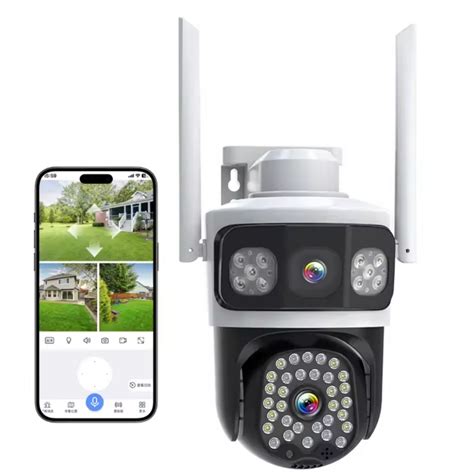 Maizic Smarthome 2k 8MP 3 in 1 Triple View WiFi Wireless PTZ Outdoor S ...