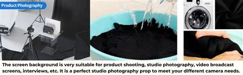 Boltove® 6x9 Ft Black Photography Backdrop Screen Curtain with Rod ...