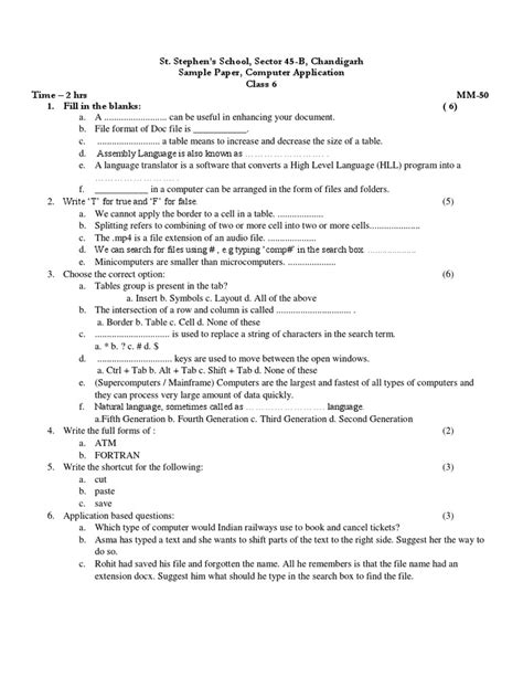 Image result for 6 Class Computer Final Paper