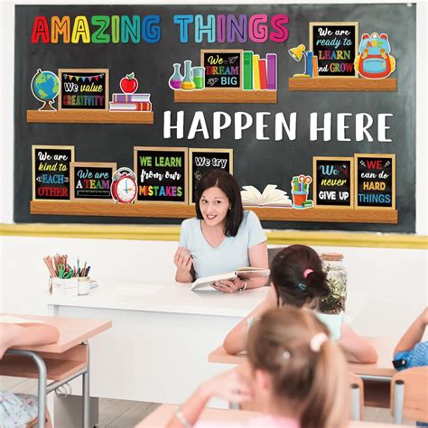 Qilery Bookshelf Bulletin Board Set Colorful India | Ubuy