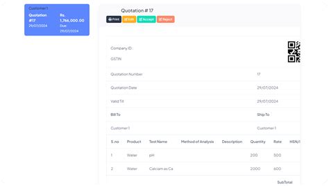 Features - Quotation Management- LIMS