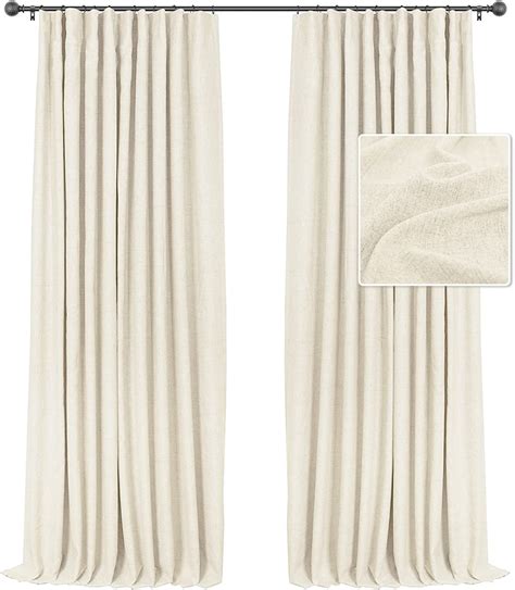 Amazon.com: INOVADAY Cream Blackout Curtains 96 Inches Long, 100% Black ...