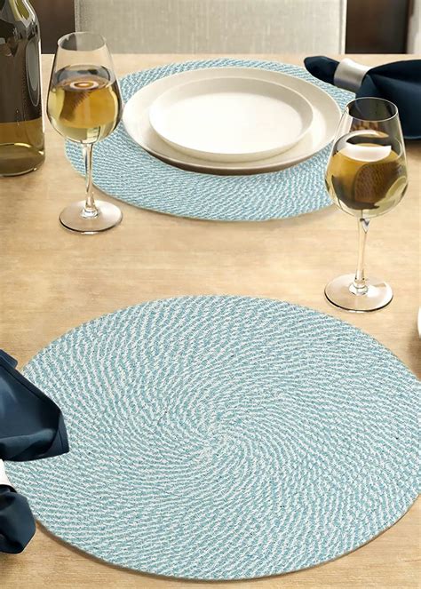 Get Turquoise - White Braided Cotton Placemats - Set of 2 at ₹ 399 ...