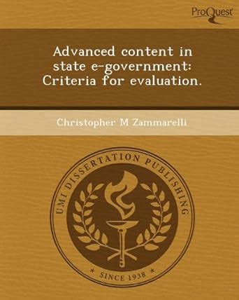Buy Advanced Content in State E-Government: Criteria for Evaluation ...