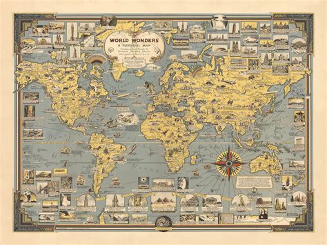 Old 7 Wonders of the World Map 的图像结果