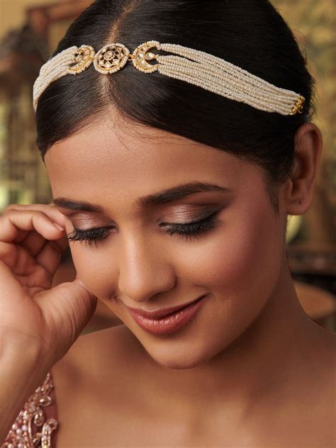 18 KT Gold Toned Kundan Statement Mathapatti – Curio Cottage
