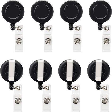 JANYUN 50 Pcs Retractable Badge Reel Clips Holder for Hanging ID Card ...