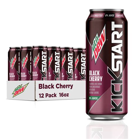 Amazon.com: Mountain Dew Kickstart, Black Cherry, 92mg Caffeine ...