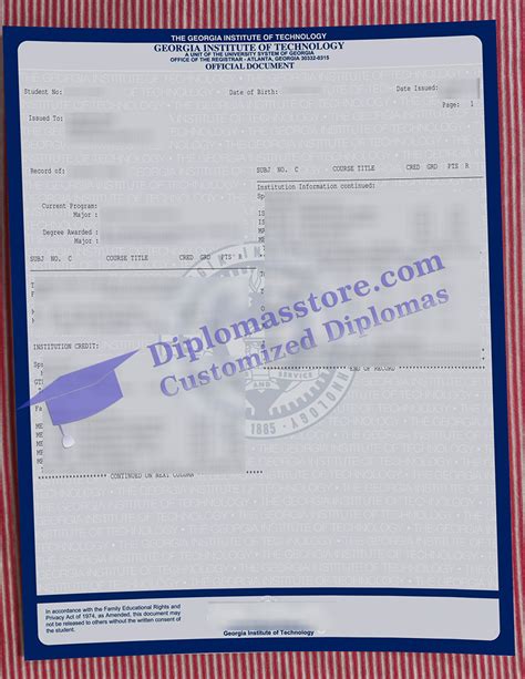 Image result for Georgia Tech Official Transcript