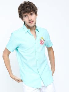 KETCH Men Printed Casual Light Blue Shirt - Buy KETCH Men Printed ...