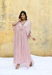 Buy - Pink orchid long kaftaan | Elan Store