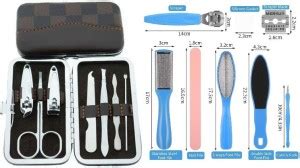 Kamz Manicure Set Kit with 7 Tools with Pedicure Foot File Set- Foot ...