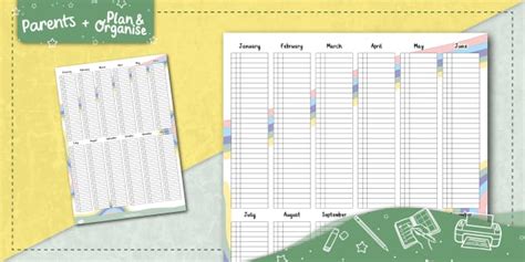 Full Year Calendar | Maternity Leave Planner