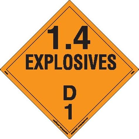 Buy Labelmaster PSR72 Explosive Class 1.4 D Hazmat Placard, Removable ...