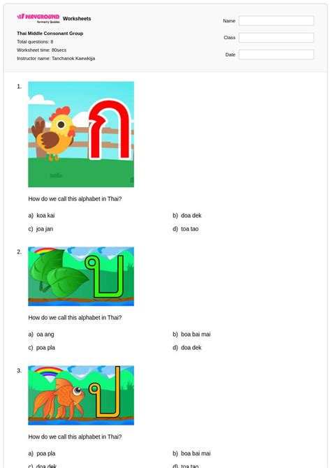 50+ Thai worksheets for Class 6 on Wayground | Free & Printable