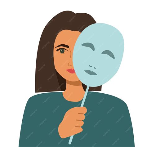 Eine Frau hält eine Maske in ihren Händen Das Konzept der versteckten ...