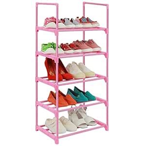5-Tier Small Kids Shoe Rack Organizer,LNYZQUS Pink Toddler Shoe Shelf ...