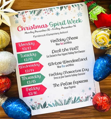 Christmas Spirit Week FREEBIE | Holiday spirit week, Spirit week ...