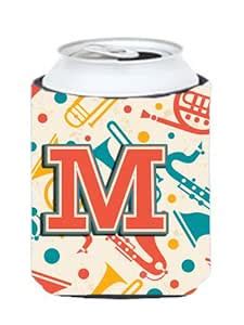 Buy Letter M Retro Teal Orange Musical Instruments Initial Can or ...