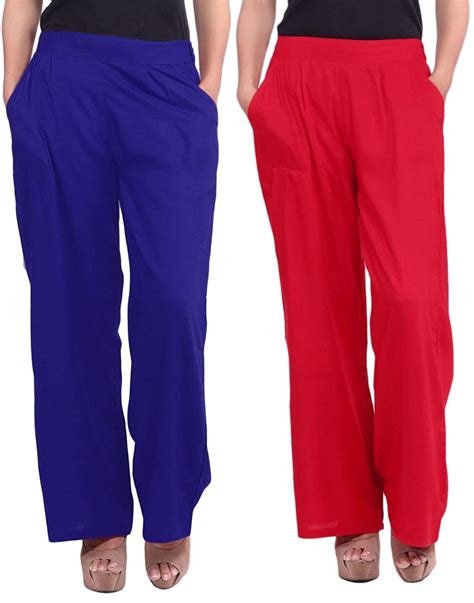 Buy Palazzo World Rayon Blue-Red Palazo, plazo, trouser, Women's & Girl ...
