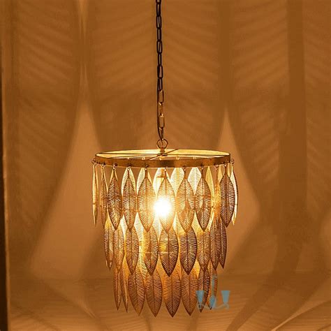 Fascinating Gold Leaves Pendant Light
