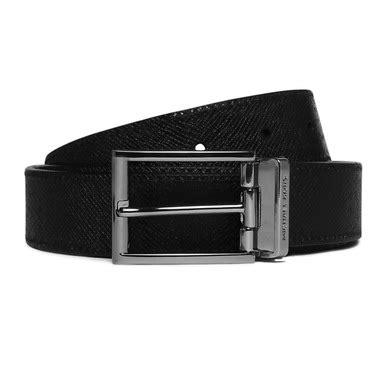 Buy Men Black Textured Business Belts Online at The Collective - 267995