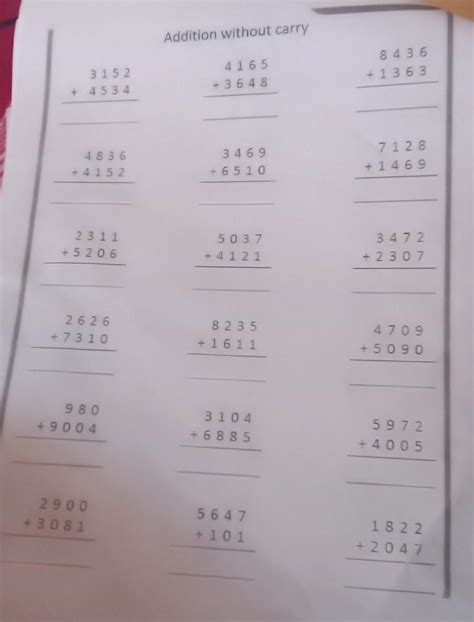 Addition without carry - Brainly.in