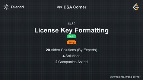 482. License Key Formatting - Easy | DSA Corner | Talentd