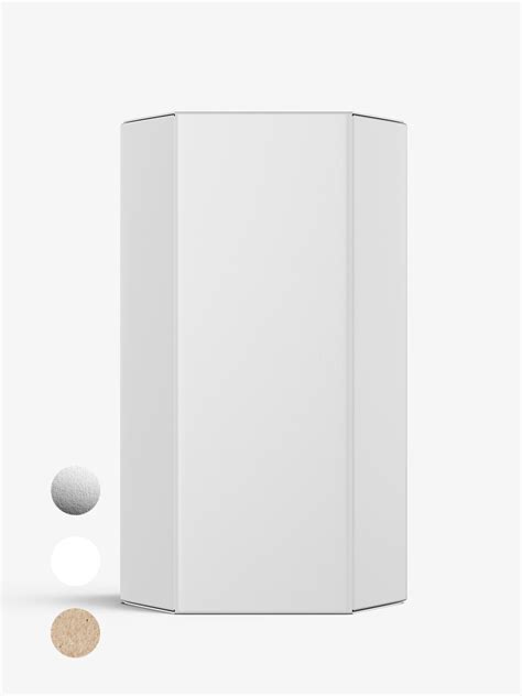 Hexagonal box mockup / white - metallic - kraft - Mockups Design