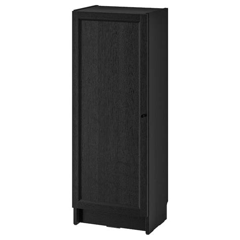 BILLY / OXBERG bookcase with door, black oak effect, 40x30x106 cm (153 ...