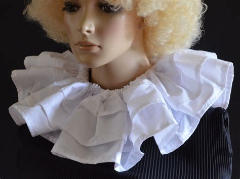 WHITE CLOWN COLLAR 3 Tier Neck Ruffle three Layers of White - Etsy
